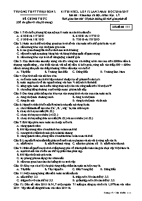Đề khảo sát chất lượng Địa lí lớp 12 lần 3 - Mã đề 111 - Năm học 2016-2017 - Trường THPT Triệu Sơn 2